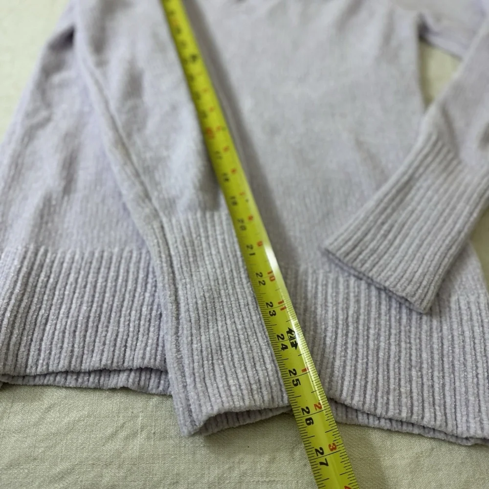Women's‎ Lilac Chenille Ribbon Back Sweater Petite Small Soft Cozy Pastel Spring